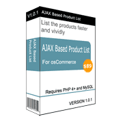 AJAX based product list Module for osCommerce